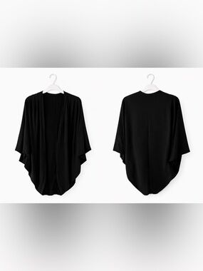 Black Draped Kimono Cardigan